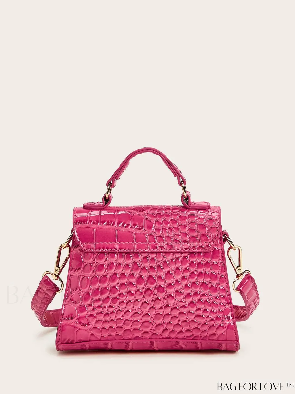 BagForLove - Compact Croc-Embossed Satchel: Stylish and Practical.