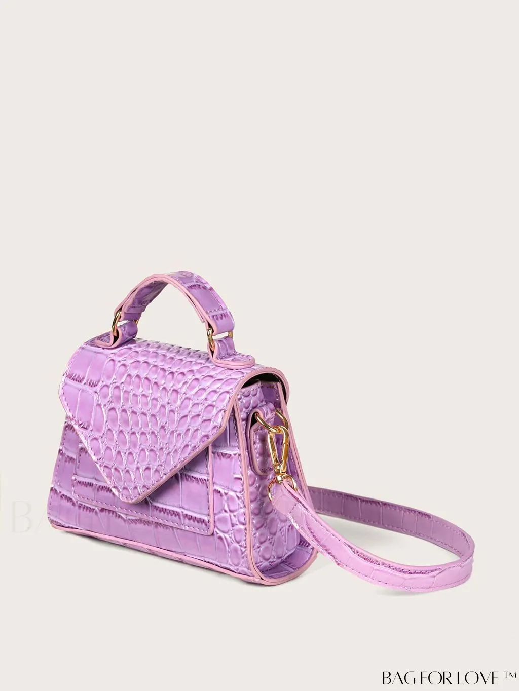 BagForLove - Compact Croc-Embossed Satchel: Stylish and Practical.