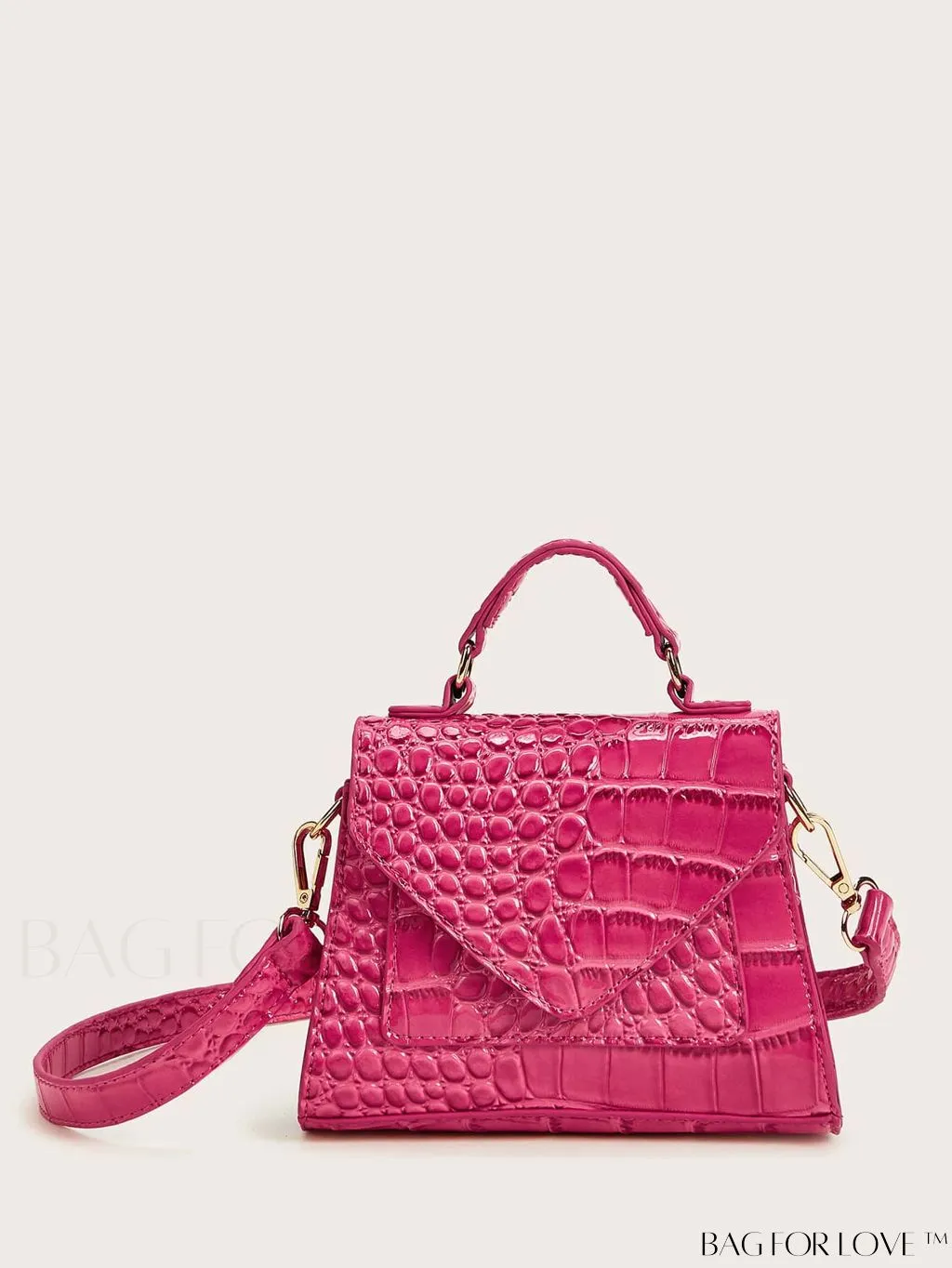 BagForLove - Compact Croc-Embossed Satchel: Stylish and Practical.