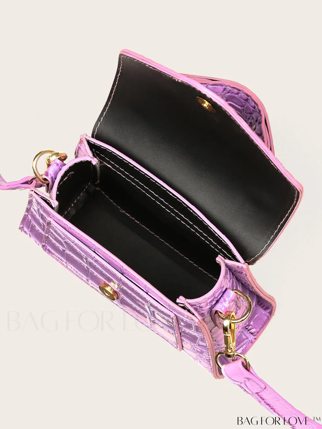 BagForLove - Compact Croc-Embossed Satchel: Stylish and Practical.
