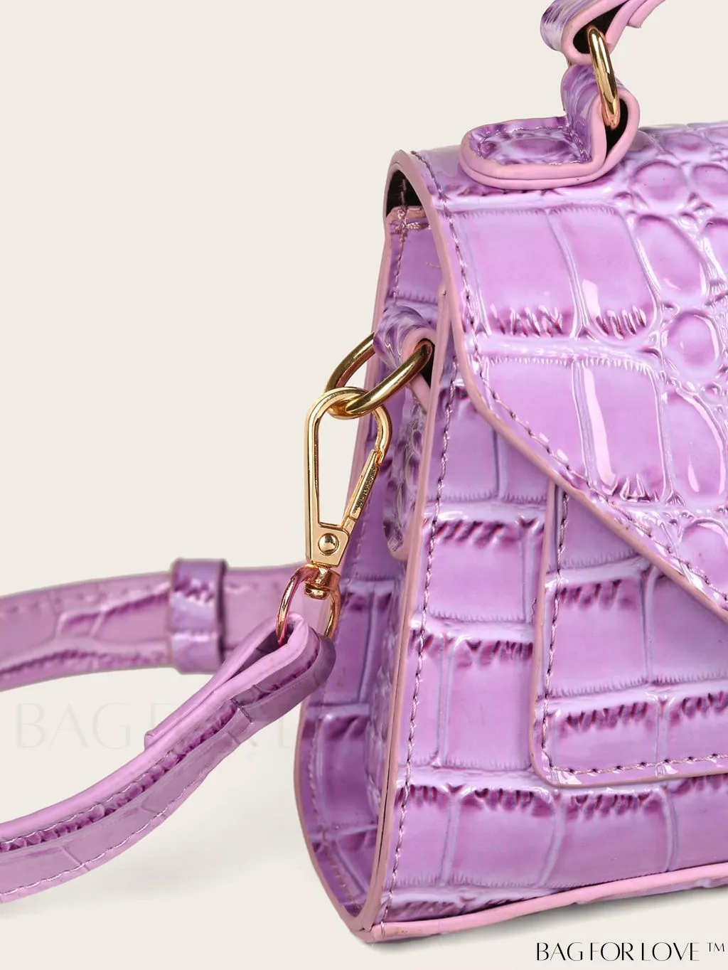 BagForLove - Compact Croc-Embossed Satchel: Stylish and Practical.
