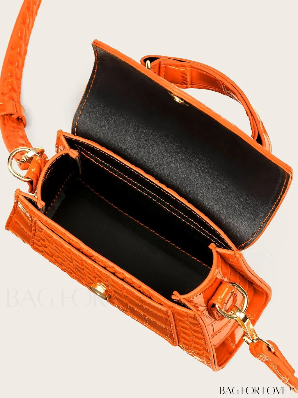 BagForLove - Compact Croc-Embossed Satchel: Stylish and Practical.