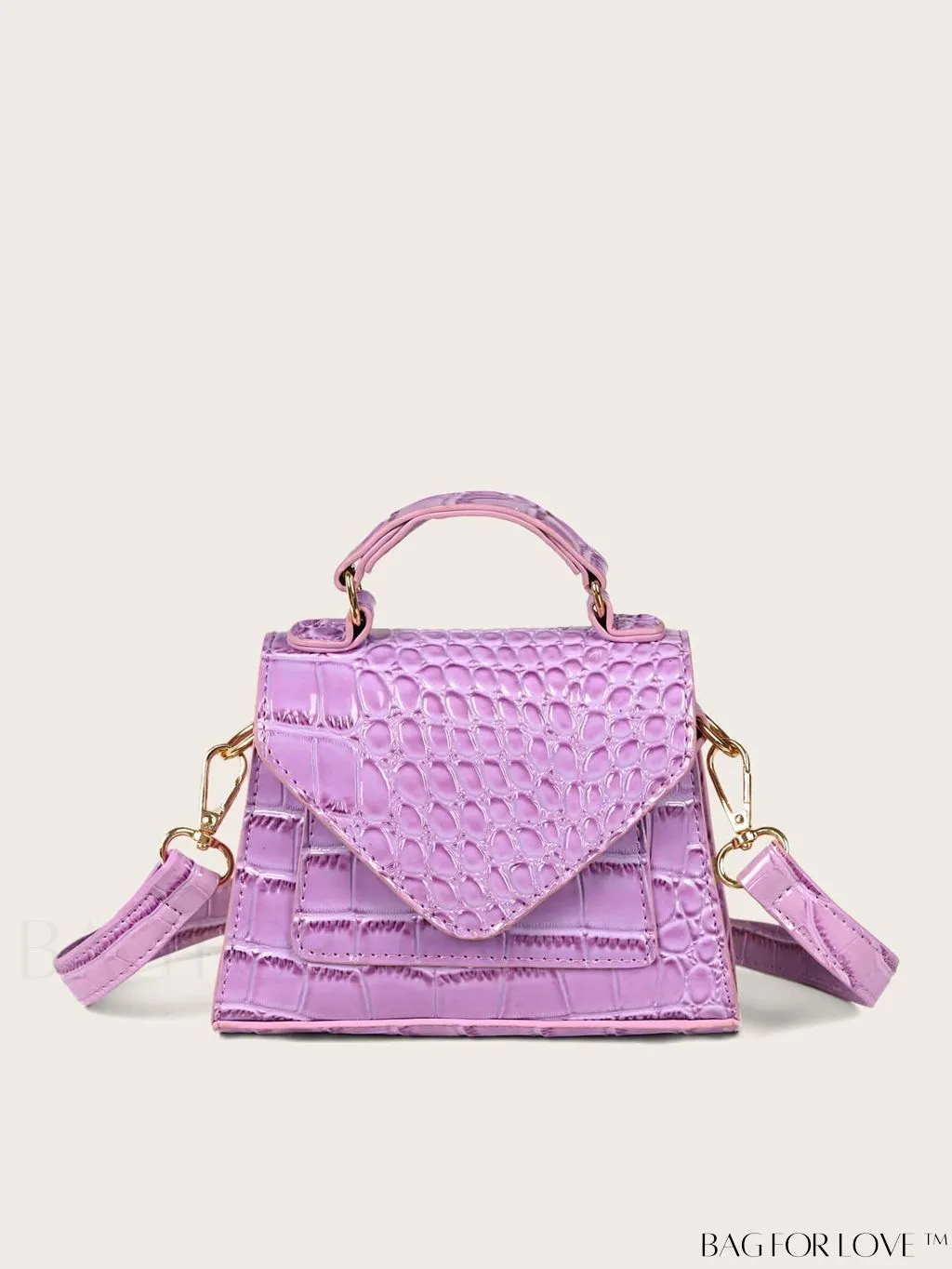 BagForLove - Compact Croc-Embossed Satchel: Stylish and Practical.