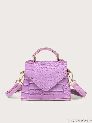 BagForLove - Compact Croc-Embossed Satchel: Stylish and Practical.
