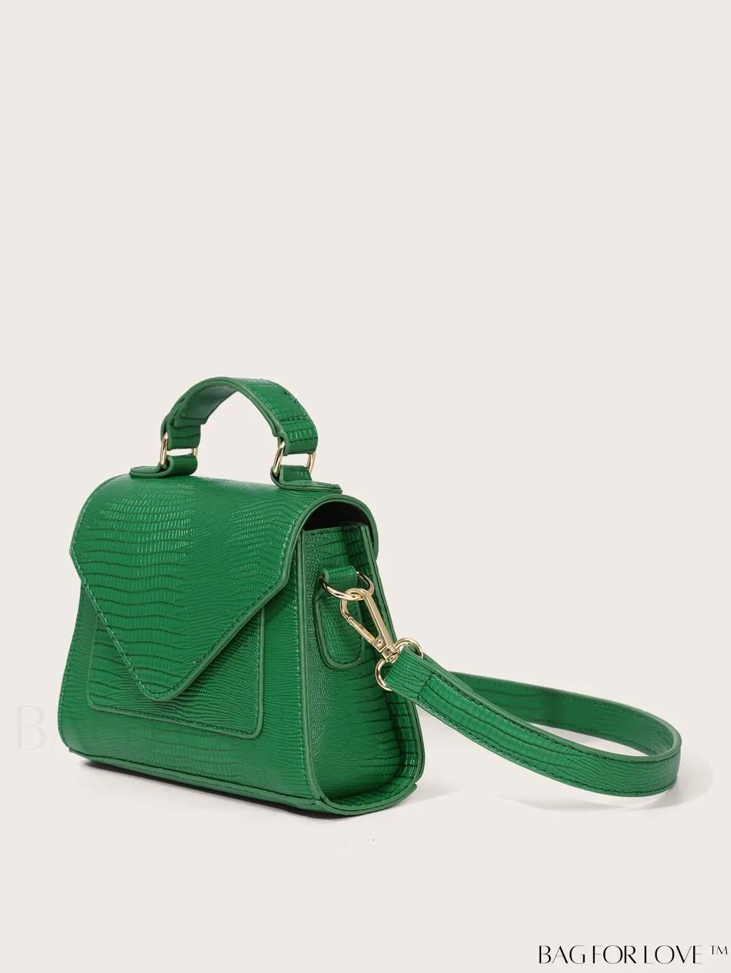 BagForLove - Compact Croc-Embossed Satchel: Stylish and Practical.