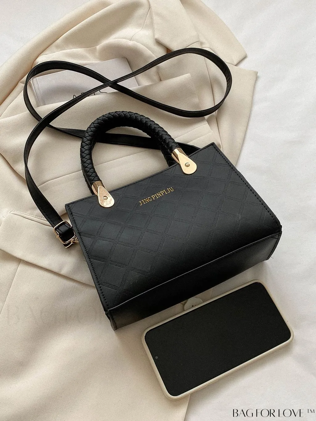BagForLove - Compact Geometric Pattern Crossbody Bag: Stylish and Versatile Handheld Square Bag