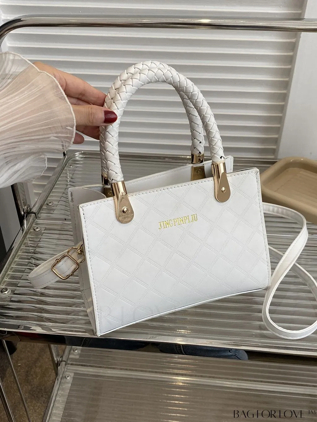 BagForLove - Compact Geometric Pattern Crossbody Bag: Stylish and Versatile Handheld Square Bag