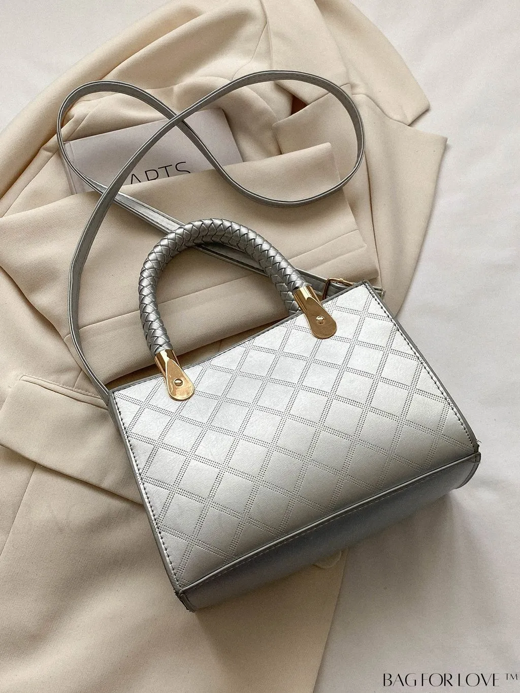 BagForLove - Compact Geometric Pattern Crossbody Bag: Stylish and Versatile Handheld Square Bag