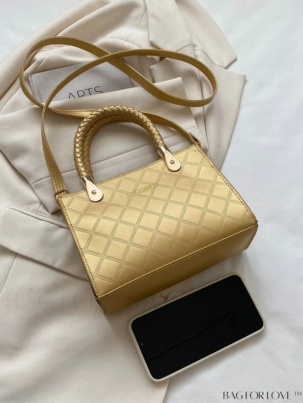 BagForLove - Compact Geometric Pattern Crossbody Bag: Stylish and Versatile Handheld Square Bag