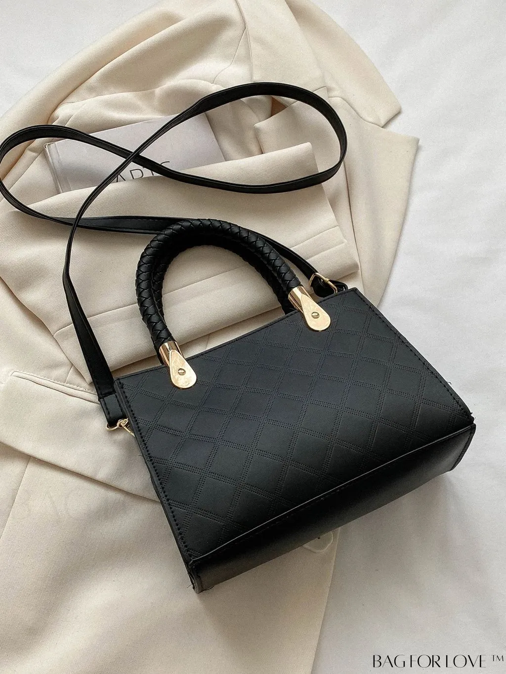 BagForLove - Compact Geometric Pattern Crossbody Bag: Stylish and Versatile Handheld Square Bag