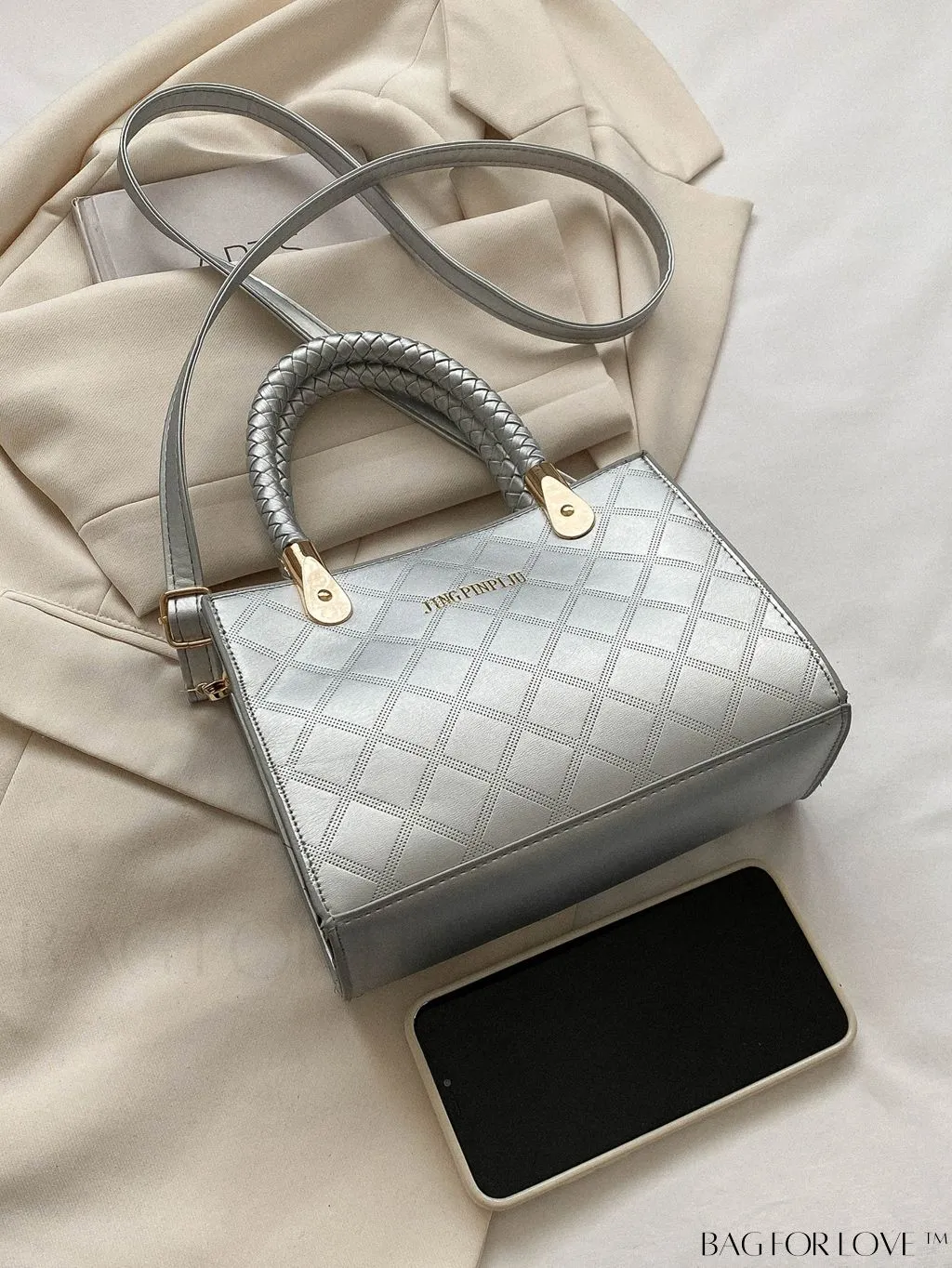 BagForLove - Compact Geometric Pattern Crossbody Bag: Stylish and Versatile Handheld Square Bag