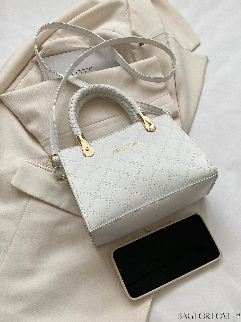 BagForLove - Compact Geometric Pattern Crossbody Bag: Stylish and Versatile Handheld Square Bag