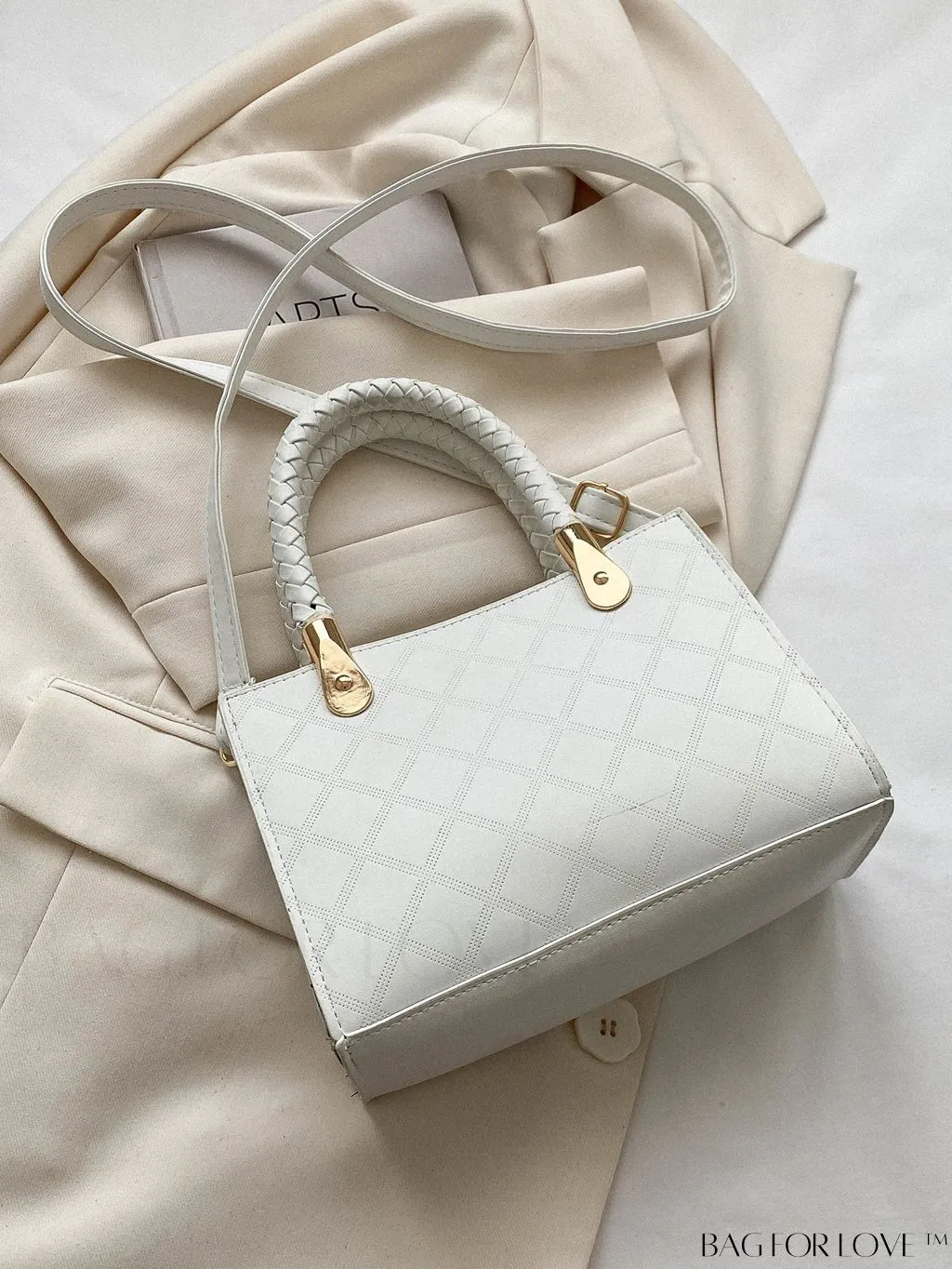 BagForLove - Compact Geometric Pattern Crossbody Bag: Stylish and Versatile Handheld Square Bag