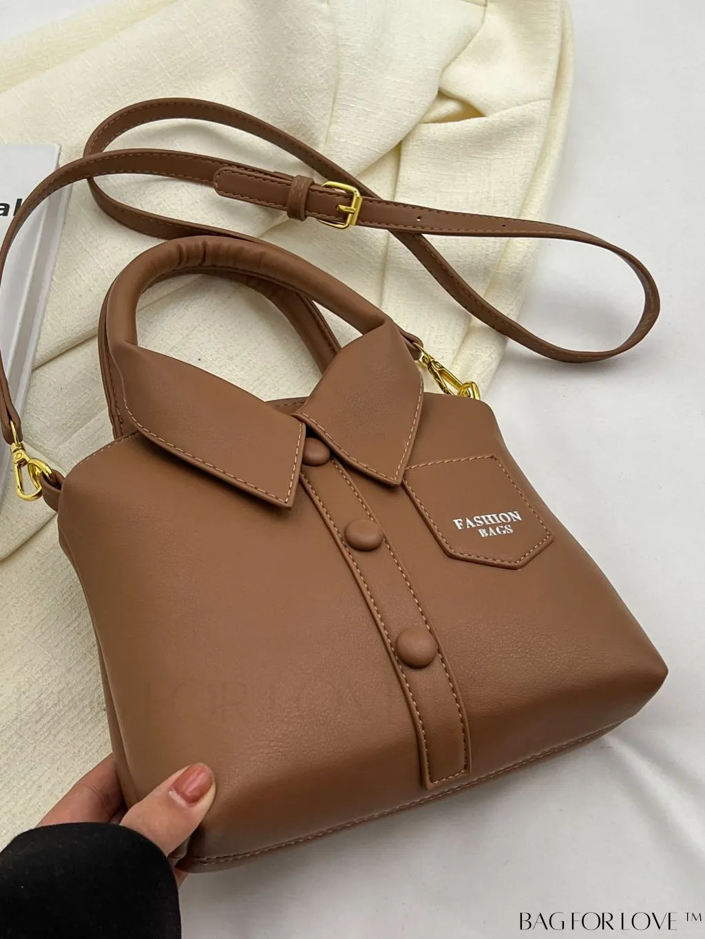 BagForLove - Double Handled Embossed Letter Small Novelty Bag - Sleek and Stylish