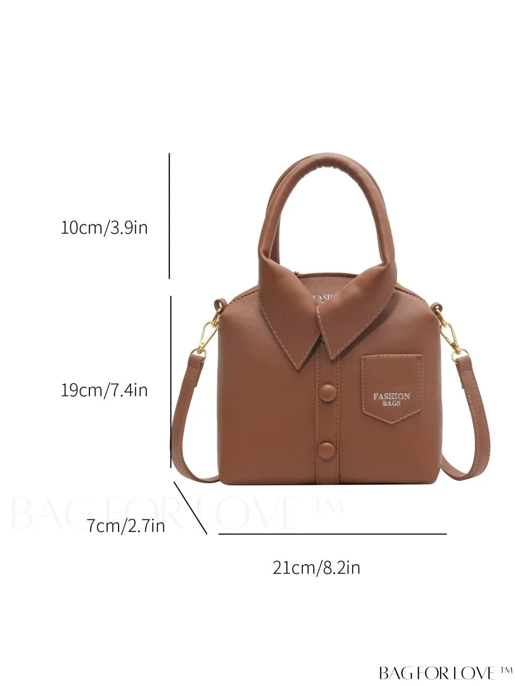 BagForLove - Double Handled Embossed Letter Small Novelty Bag - Sleek and Stylish