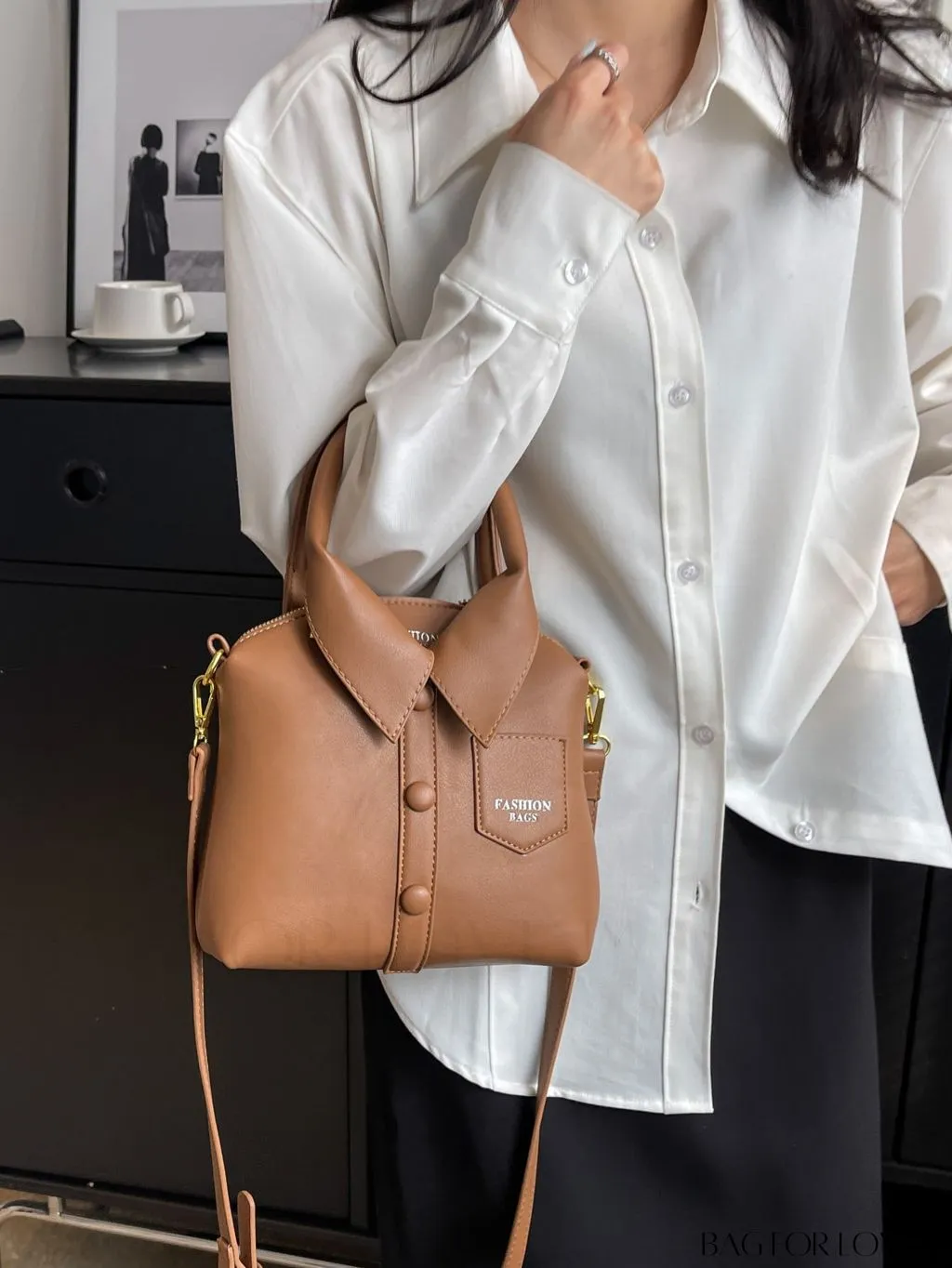 BagForLove - Double Handled Embossed Letter Small Novelty Bag - Sleek and Stylish