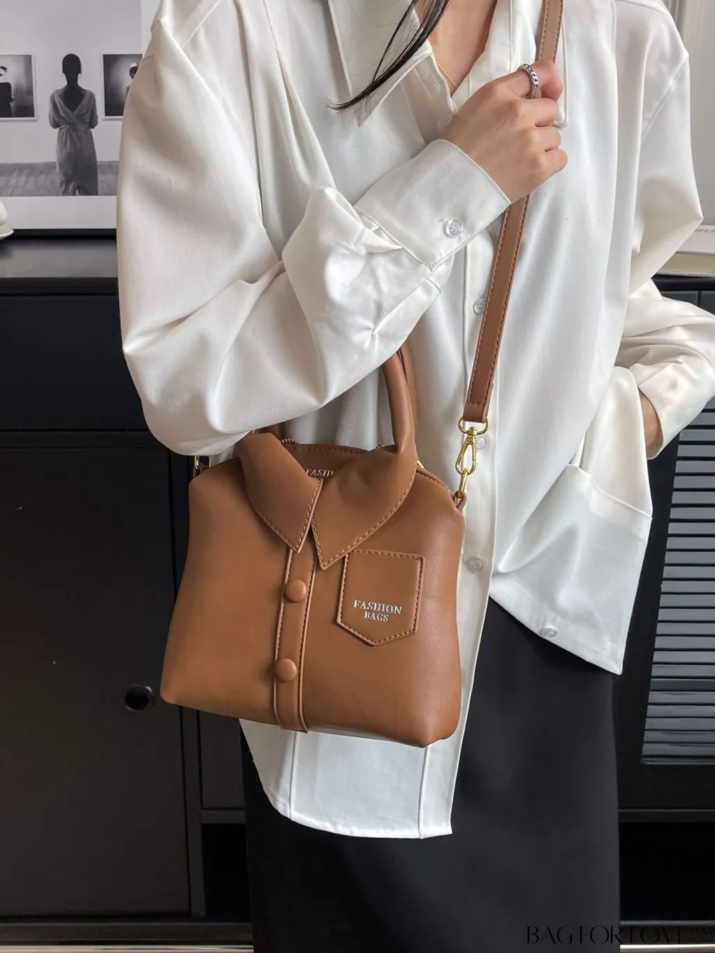 BagForLove - Double Handled Embossed Letter Small Novelty Bag - Sleek and Stylish
