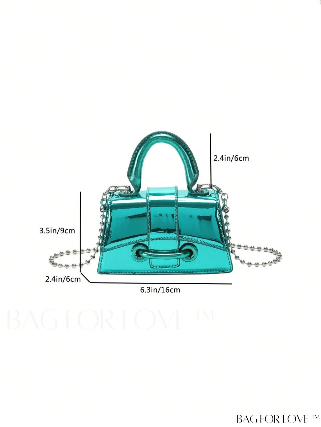 BagForLove - Metallic PU Mini Flap Square Bag - Stylish and Compact