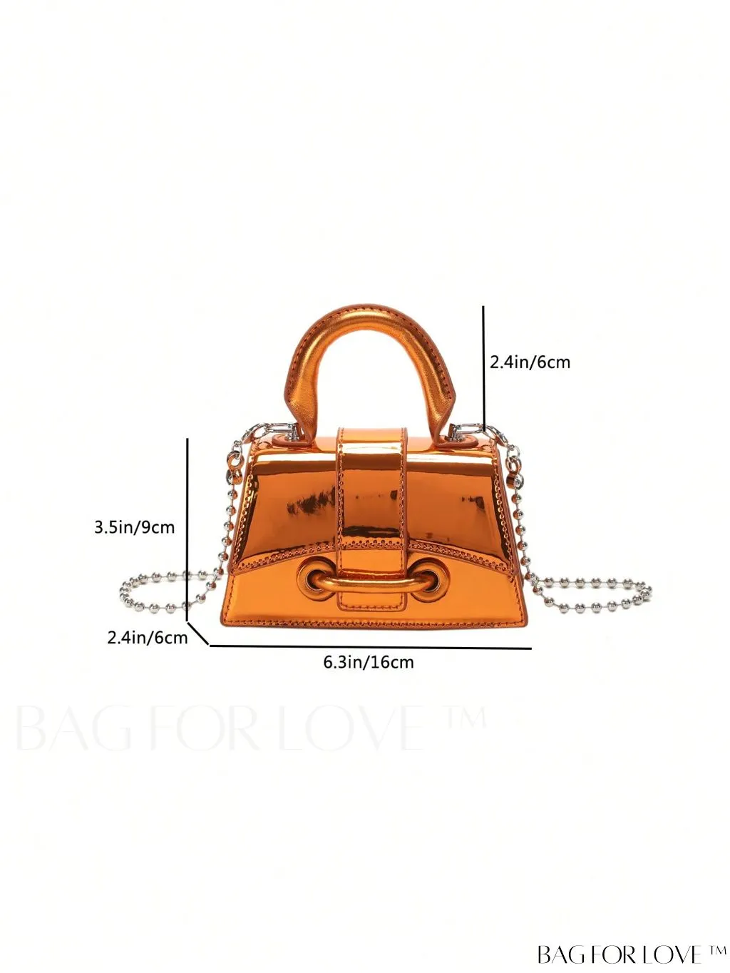 BagForLove - Metallic PU Mini Flap Square Bag - Stylish and Compact