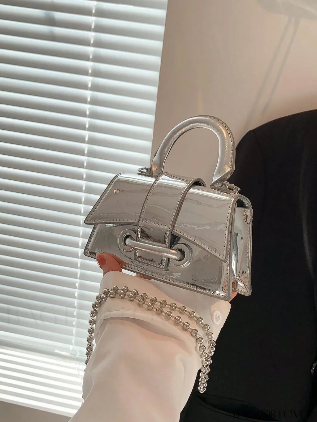 BagForLove - Metallic PU Mini Flap Square Bag - Stylish and Compact
