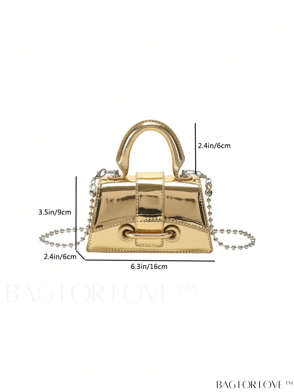BagForLove - Metallic PU Mini Flap Square Bag - Stylish and Compact