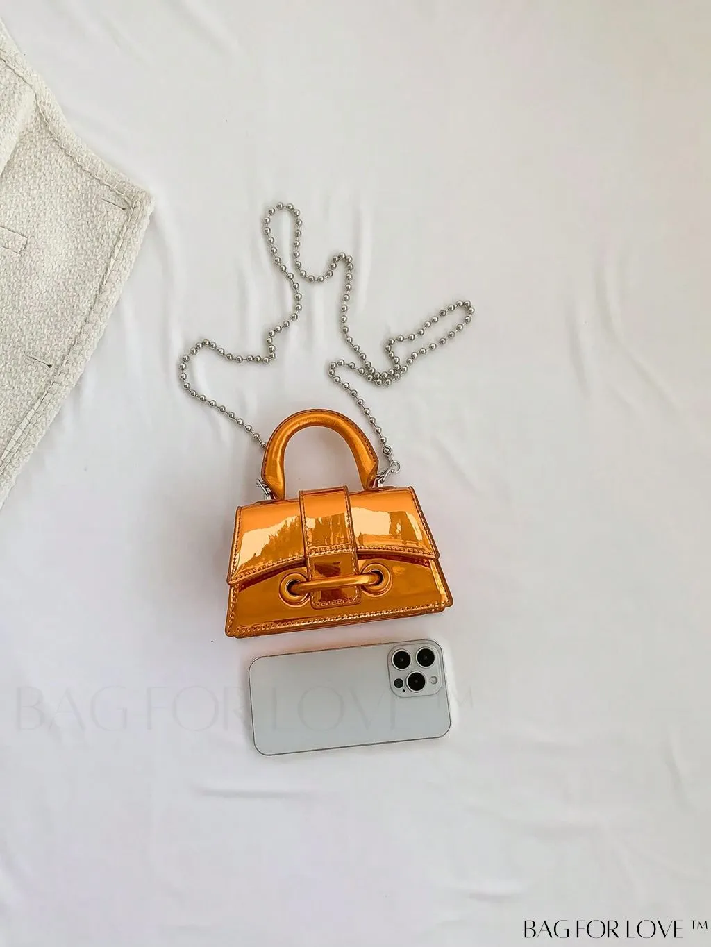BagForLove - Metallic PU Mini Flap Square Bag - Stylish and Compact