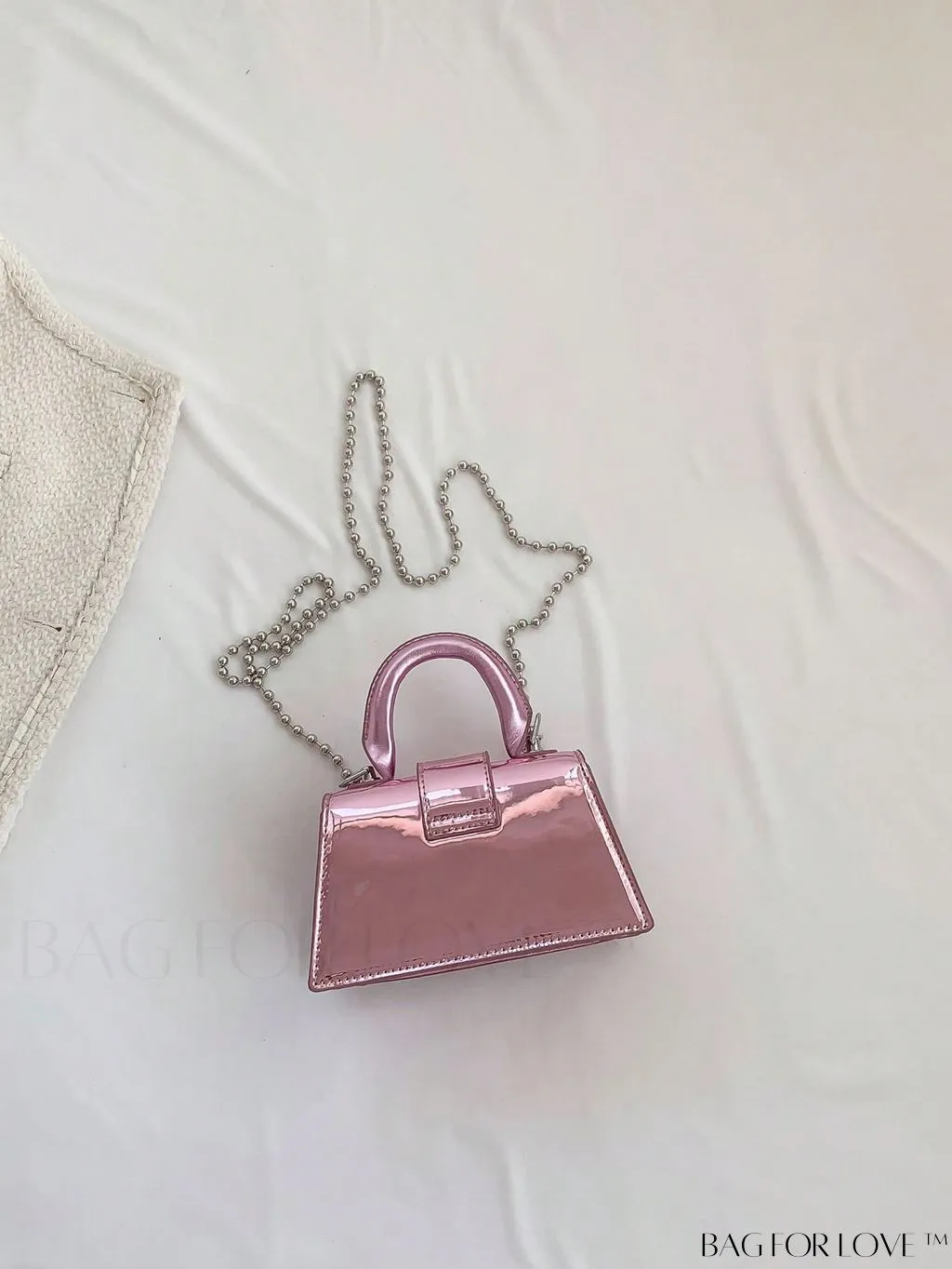 BagForLove - Metallic PU Mini Flap Square Bag - Stylish and Compact