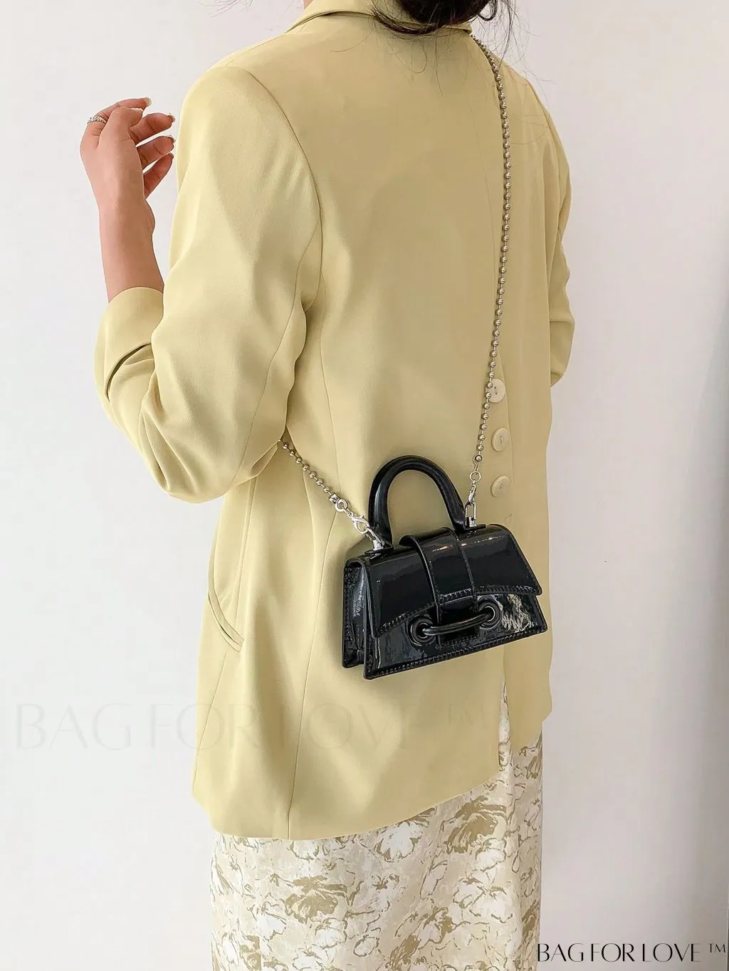 BagForLove - Metallic PU Mini Flap Square Bag - Stylish and Compact