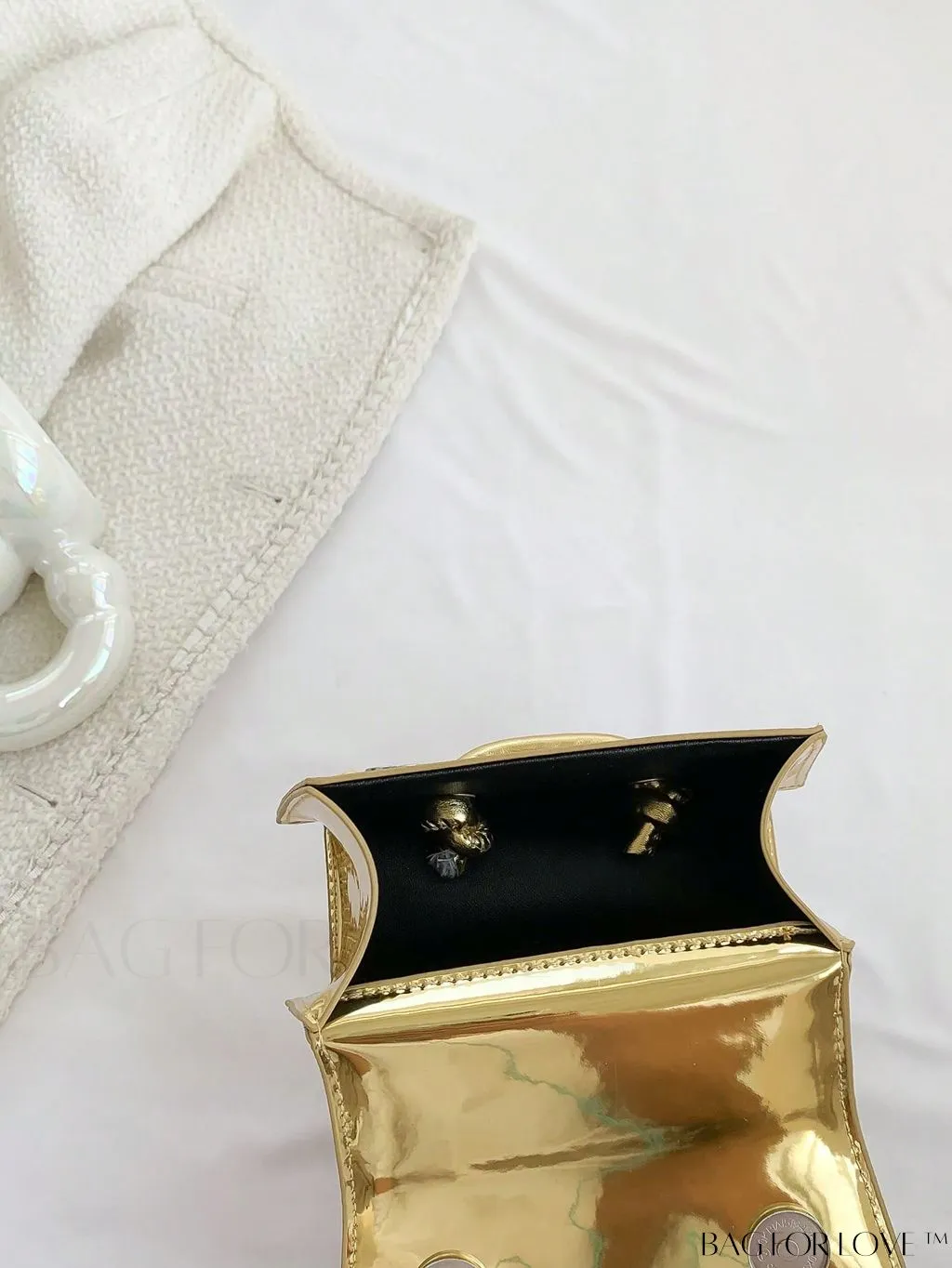 BagForLove - Metallic PU Mini Flap Square Bag - Stylish and Compact