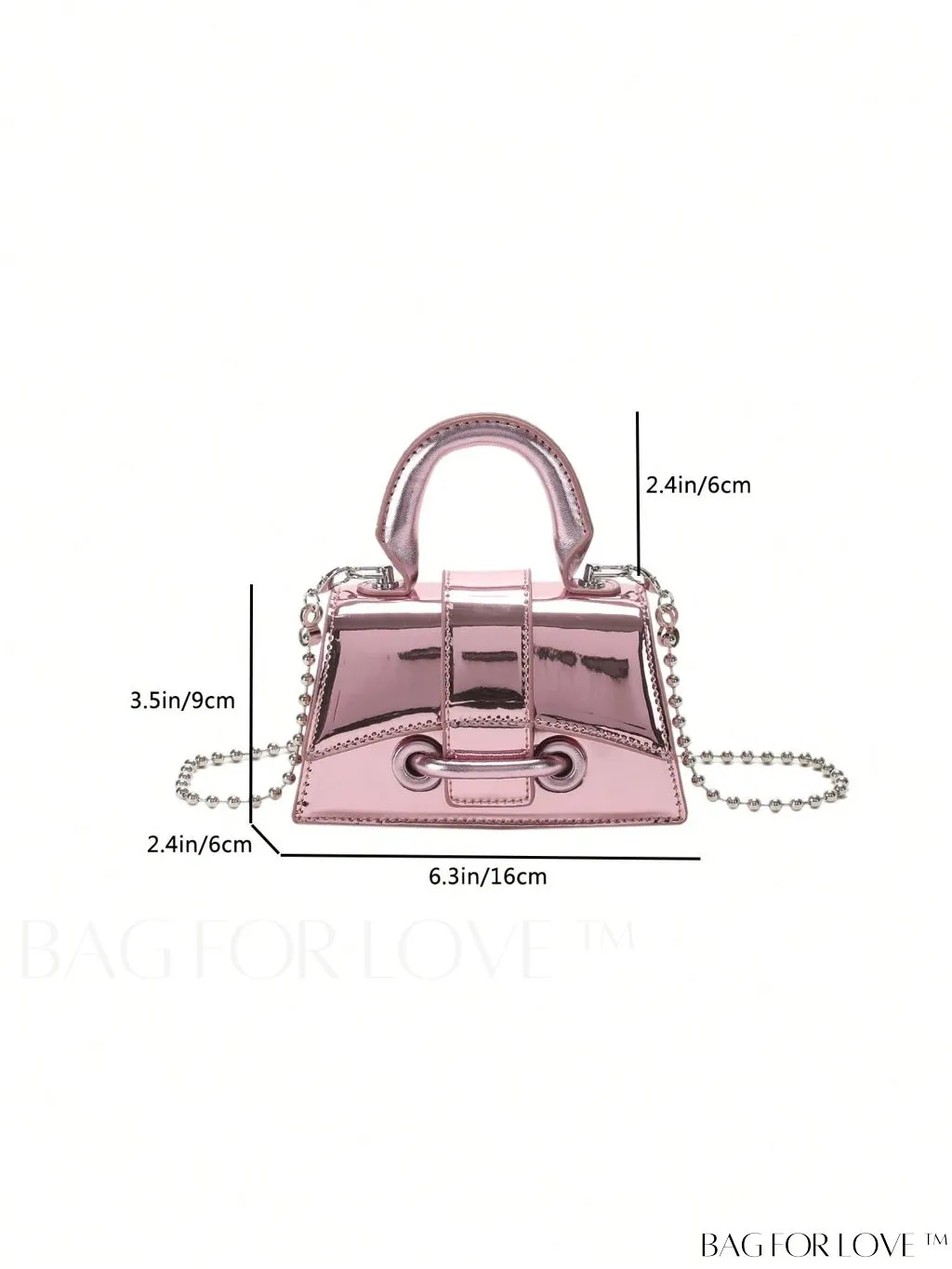 BagForLove - Metallic PU Mini Flap Square Bag - Stylish and Compact