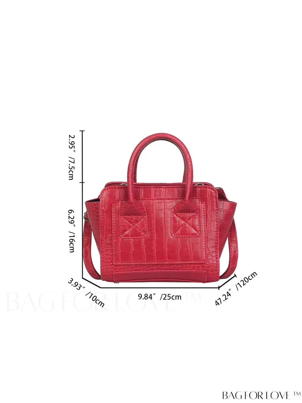 BagForLove - Multi-functional Pink Crocodile PU Handbag: Stylish and Practical
