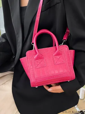 BagForLove - Multi-functional Pink Crocodile PU Handbag: Stylish and Practical