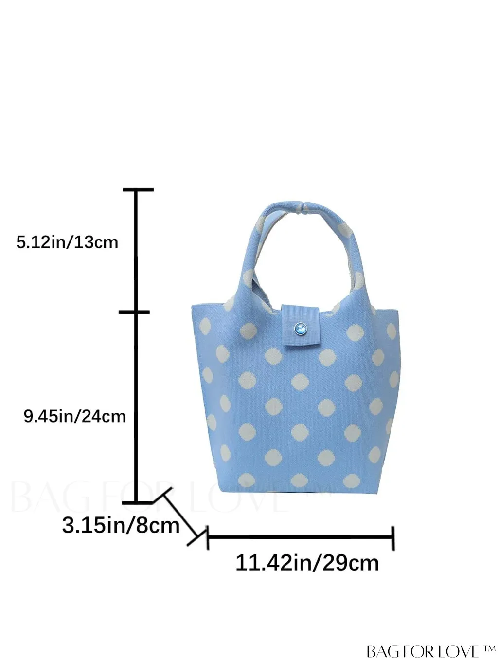BagForLove - Polka Dot Crochet Handbag: Stylish and Spacious Beach Bag for Daily Use and Vacations