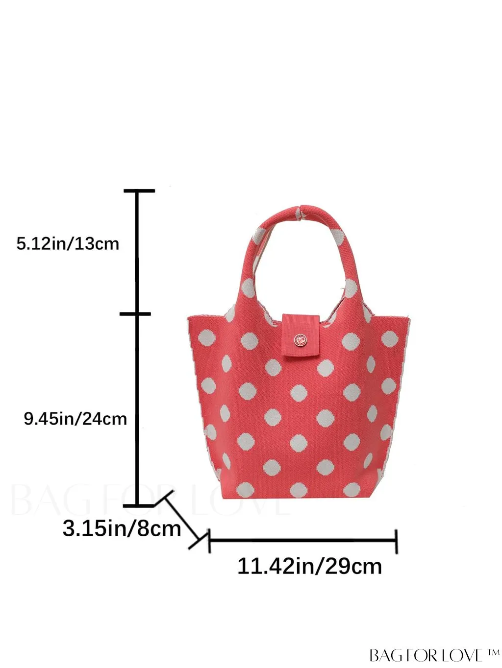 BagForLove - Polka Dot Crochet Handbag: Stylish and Spacious Beach Bag for Daily Use and Vacations