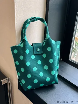 BagForLove - Polka Dot Crochet Handbag: Stylish and Spacious Beach Bag for Daily Use and Vacations