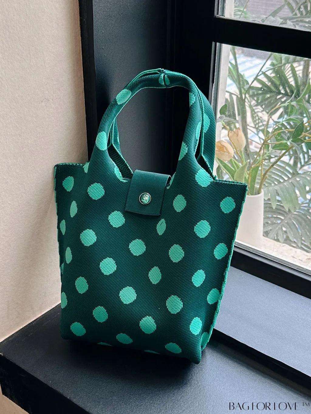 BagForLove - Polka Dot Crochet Handbag: Stylish and Spacious Beach Bag for Daily Use and Vacations