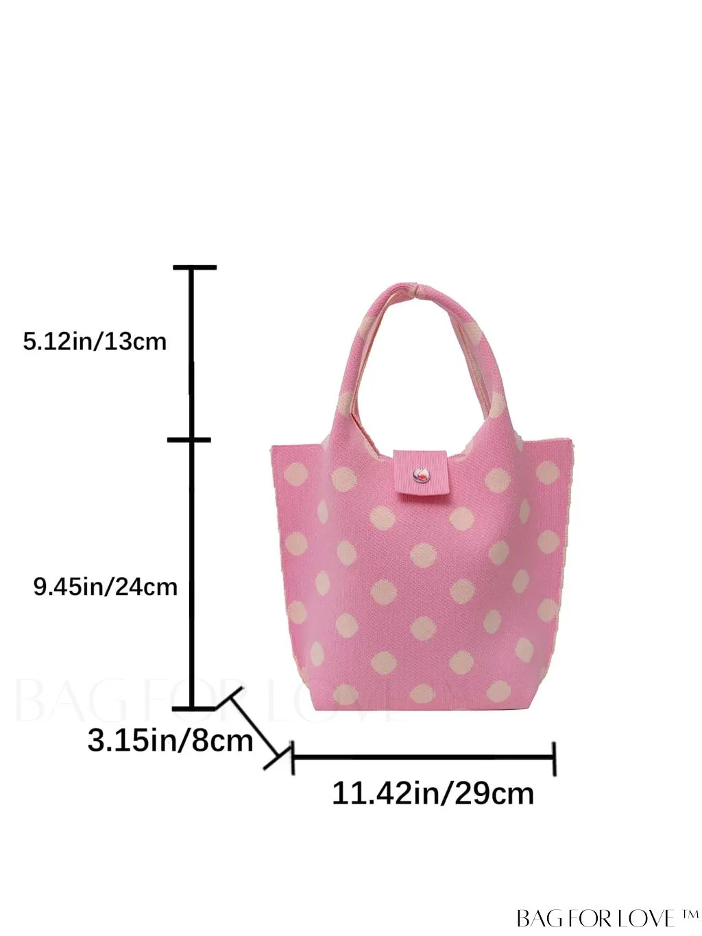 BagForLove - Polka Dot Crochet Handbag: Stylish and Spacious Beach Bag for Daily Use and Vacations