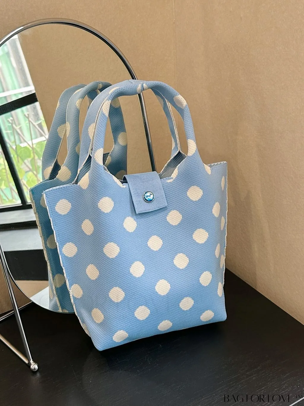 BagForLove - Polka Dot Crochet Handbag: Stylish and Spacious Beach Bag for Daily Use and Vacations