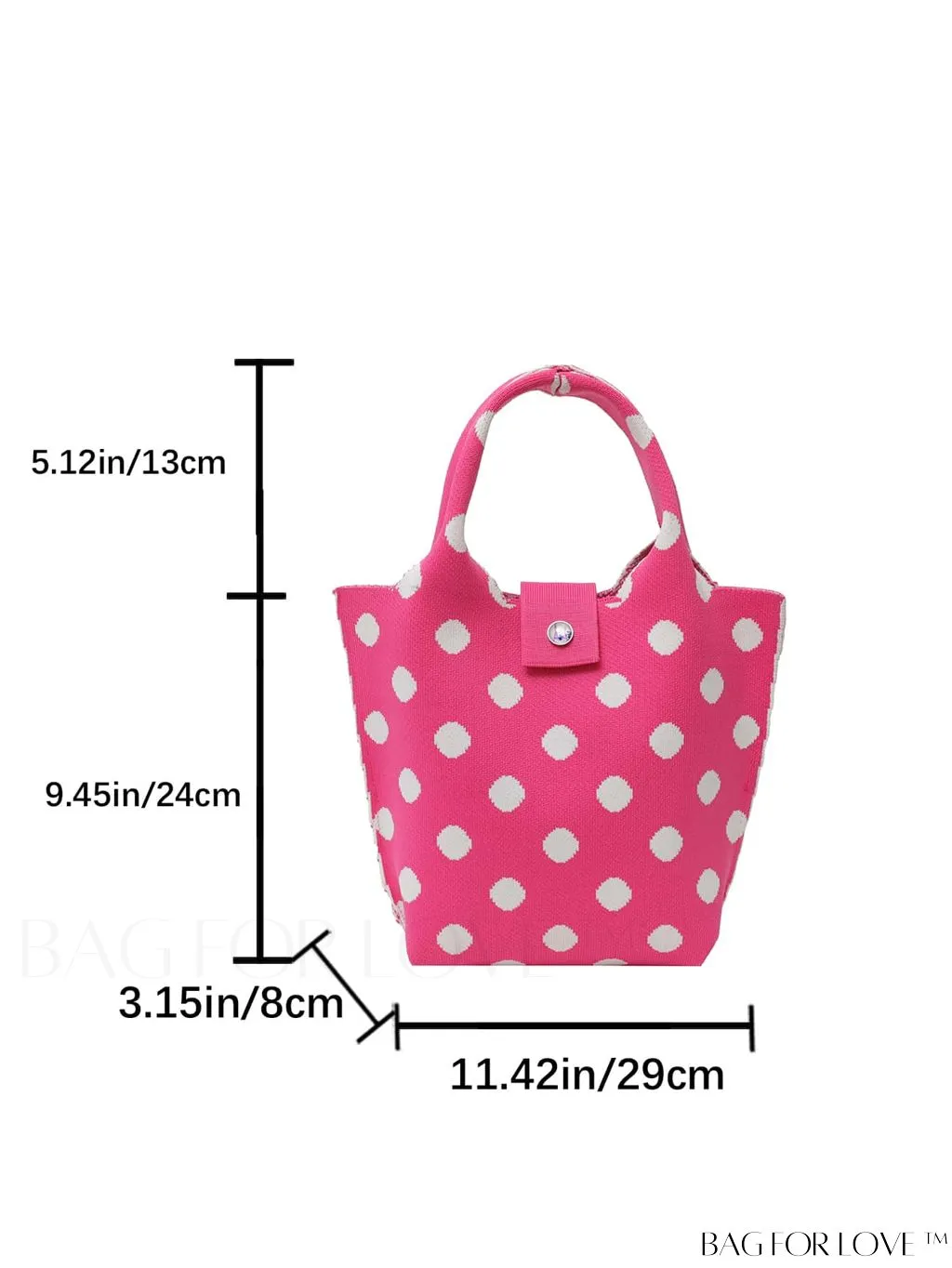BagForLove - Polka Dot Crochet Handbag: Stylish and Spacious Beach Bag for Daily Use and Vacations