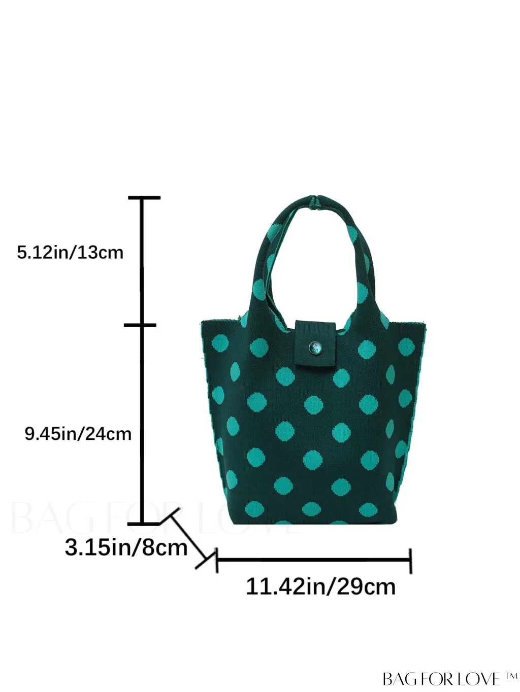 BagForLove - Polka Dot Crochet Handbag: Stylish and Spacious Beach Bag for Daily Use and Vacations