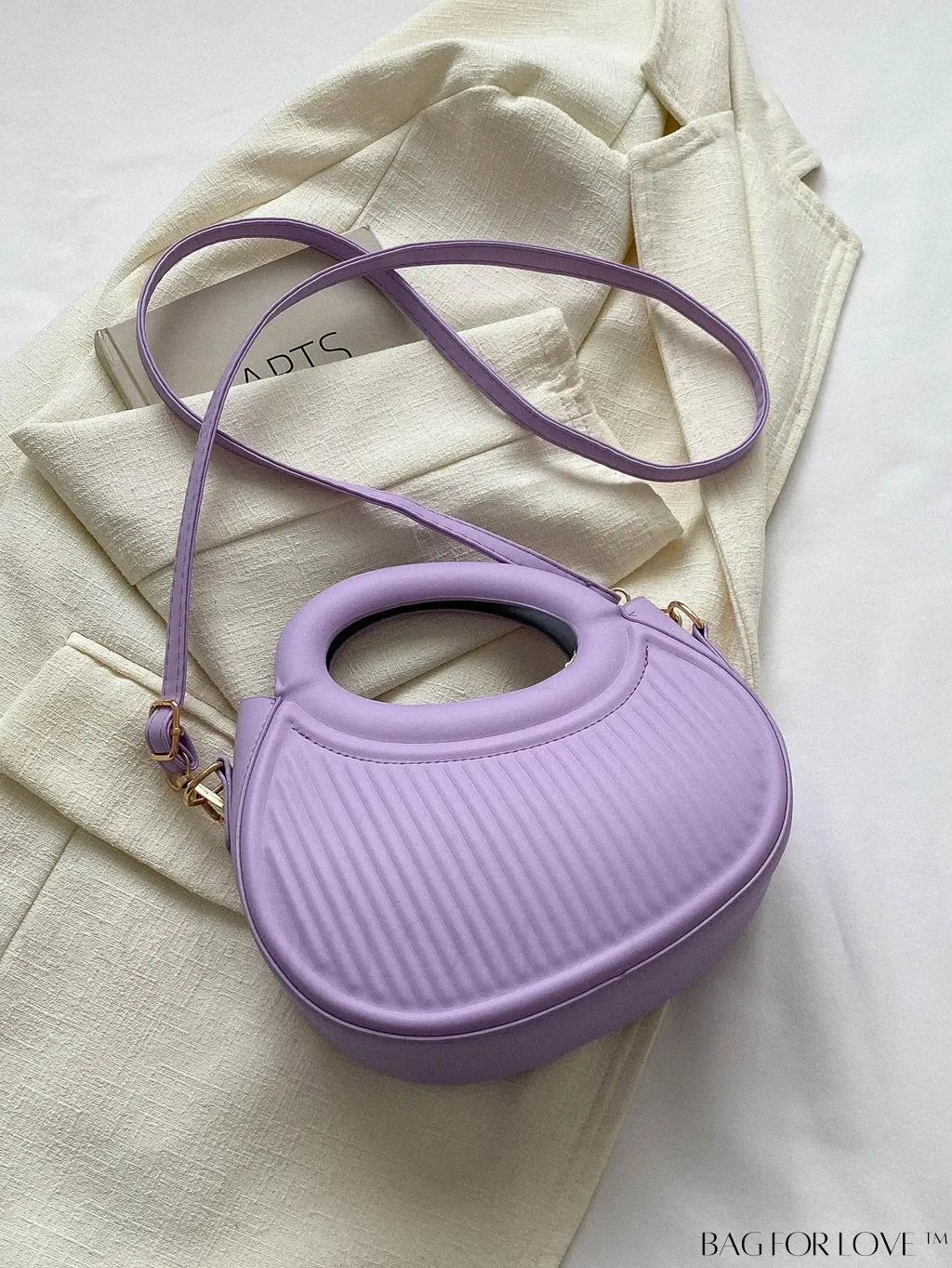 BagForLove - Purple PU Mini Satchel with Embossed Detail - Compact and Stylish