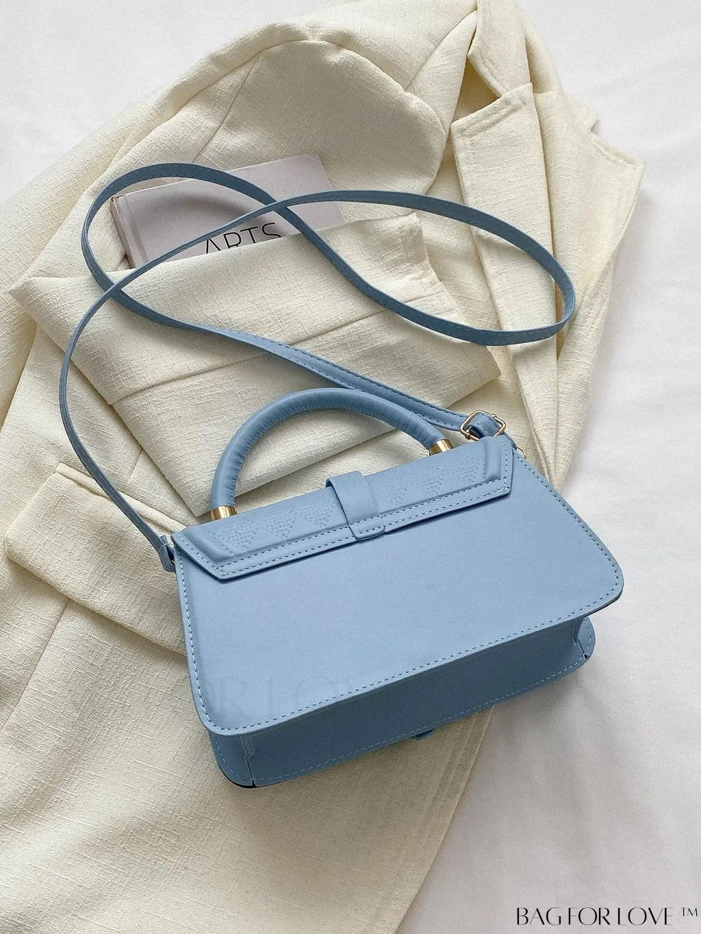 BagForLove - Rhombus Pattern Square Bag: Elegant Solid Color with Flap Top Handle. Fashionably Stylish.