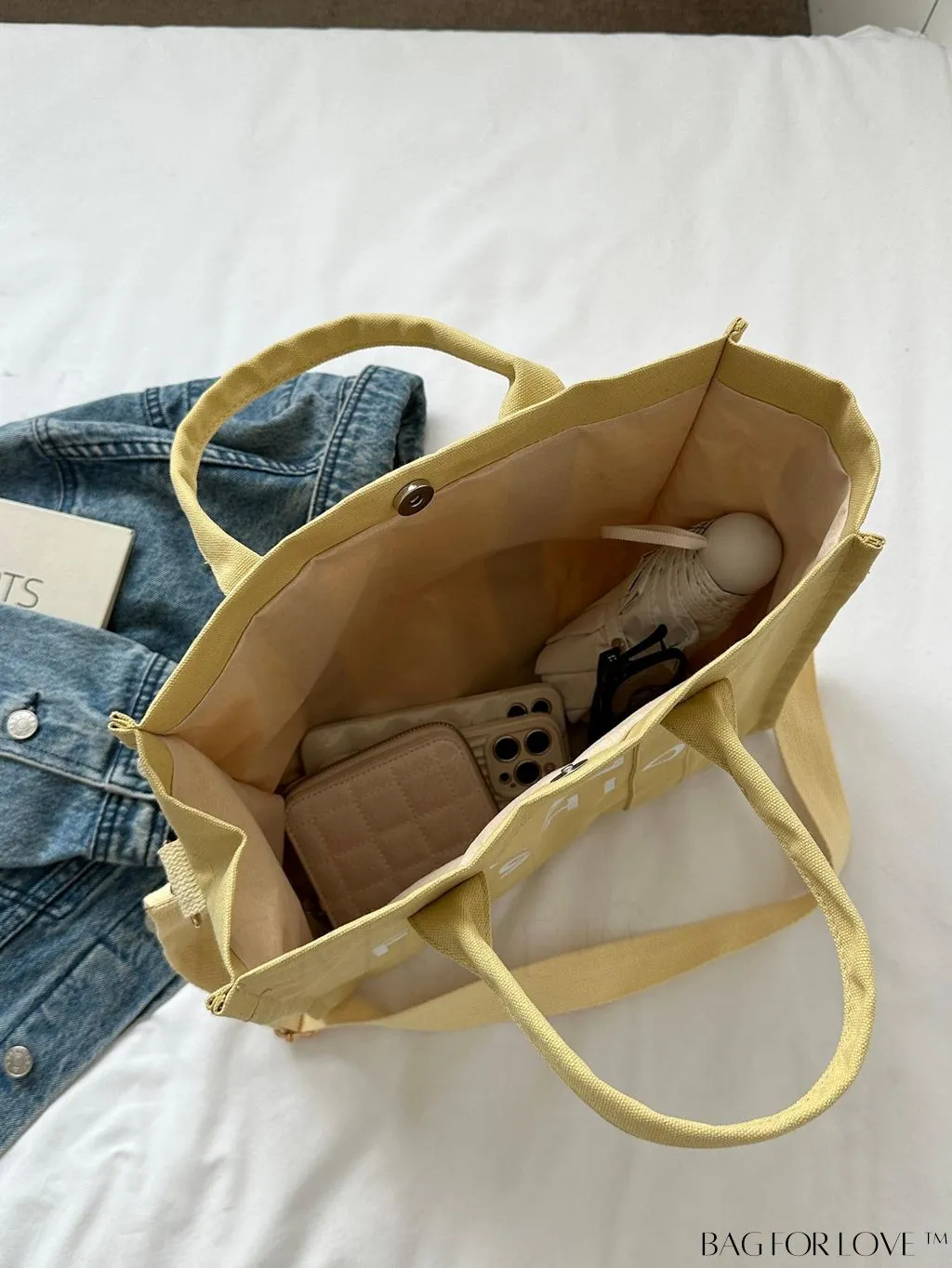 BagForLove - Stylish Canvas Tote: Lightweight, Adjustable Shoulder Bag for Fashionable Students