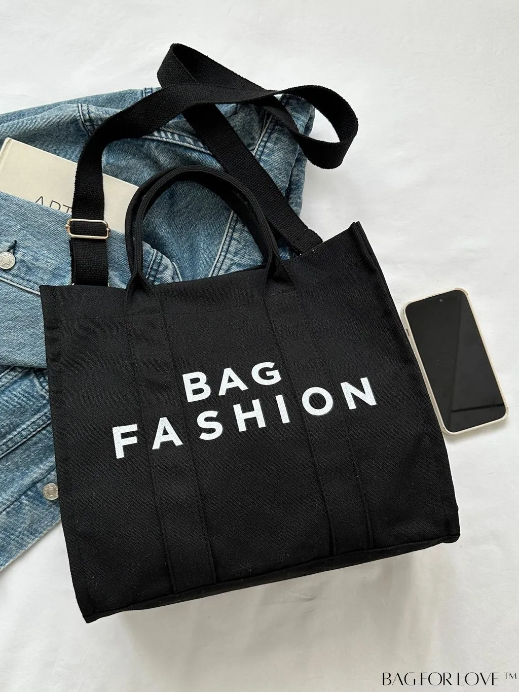 BagForLove - Stylish Canvas Tote: Lightweight, Adjustable Shoulder Bag for Fashionable Students