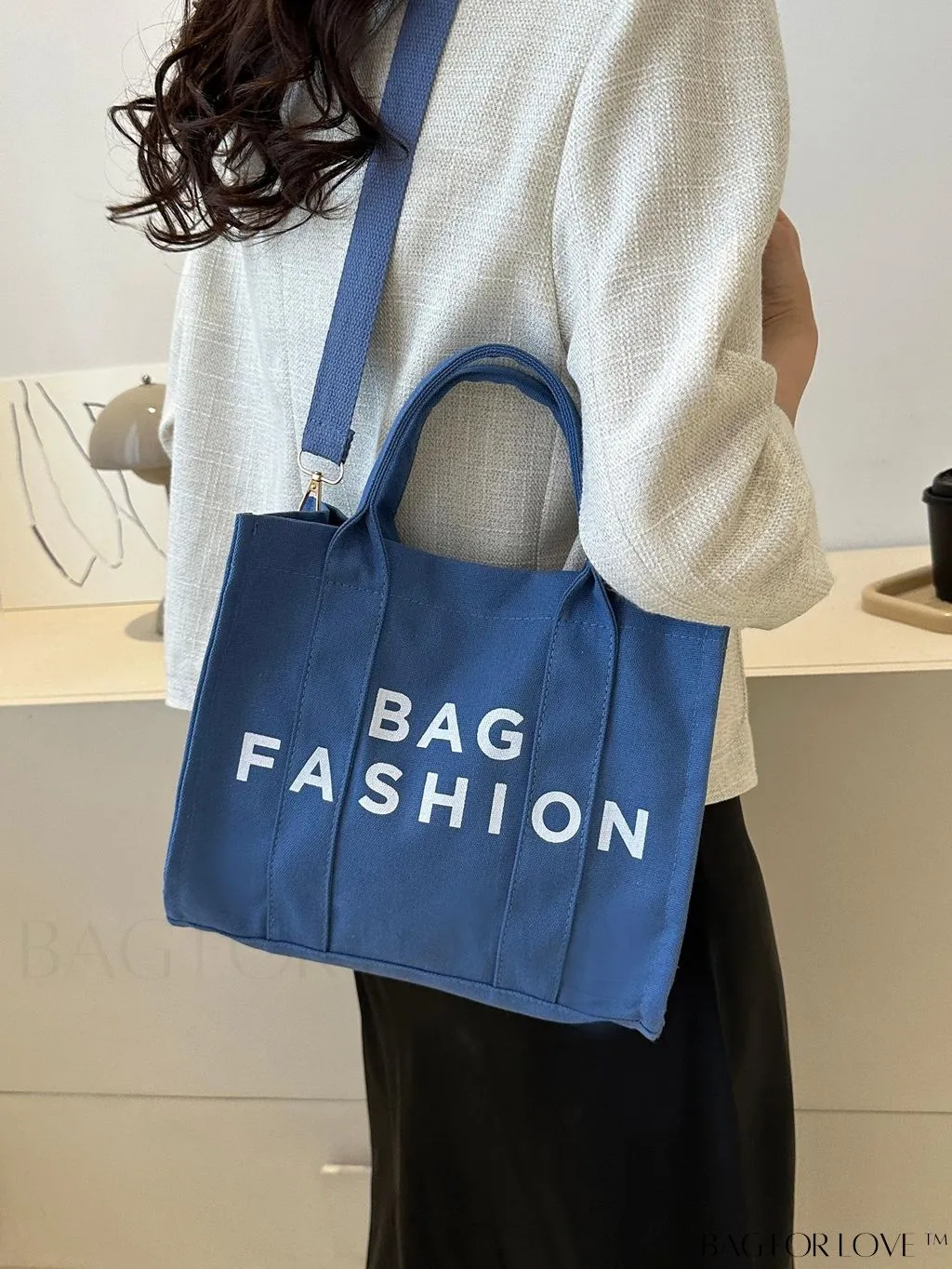 BagForLove - Stylish Canvas Tote: Lightweight, Adjustable Shoulder Bag for Fashionable Students