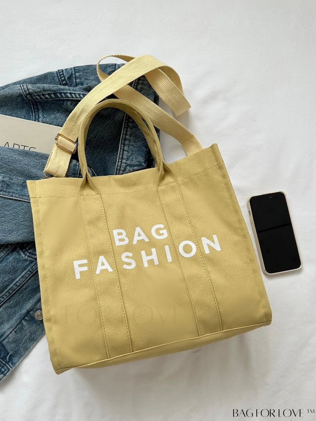 BagForLove - Stylish Canvas Tote: Lightweight, Adjustable Shoulder Bag for Fashionable Students