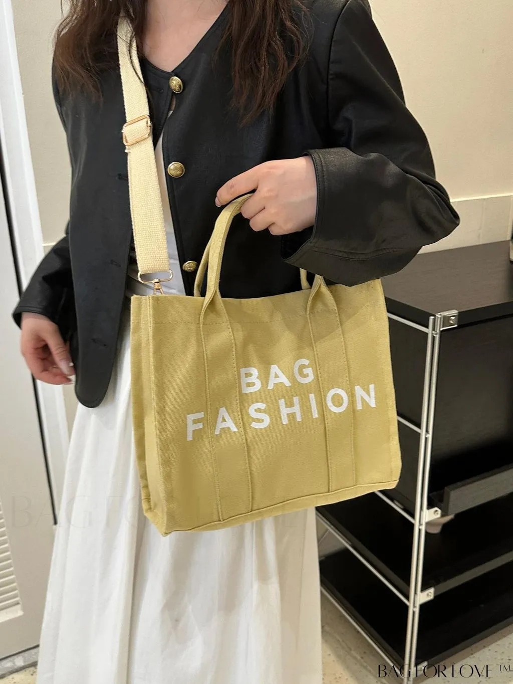 BagForLove - Stylish Canvas Tote: Lightweight, Adjustable Shoulder Bag for Fashionable Students