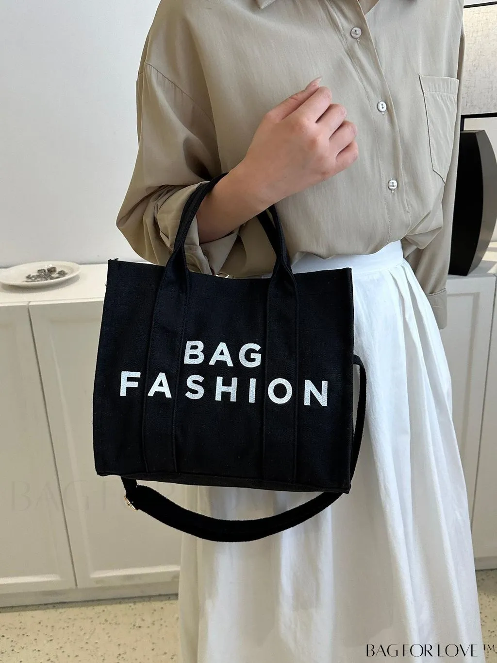 BagForLove - Stylish Canvas Tote: Lightweight, Adjustable Shoulder Bag for Fashionable Students