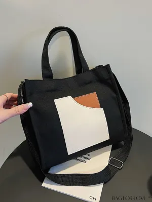BagForLove - Stylish Color Block Handbag with Adjustable Shoulder Strap