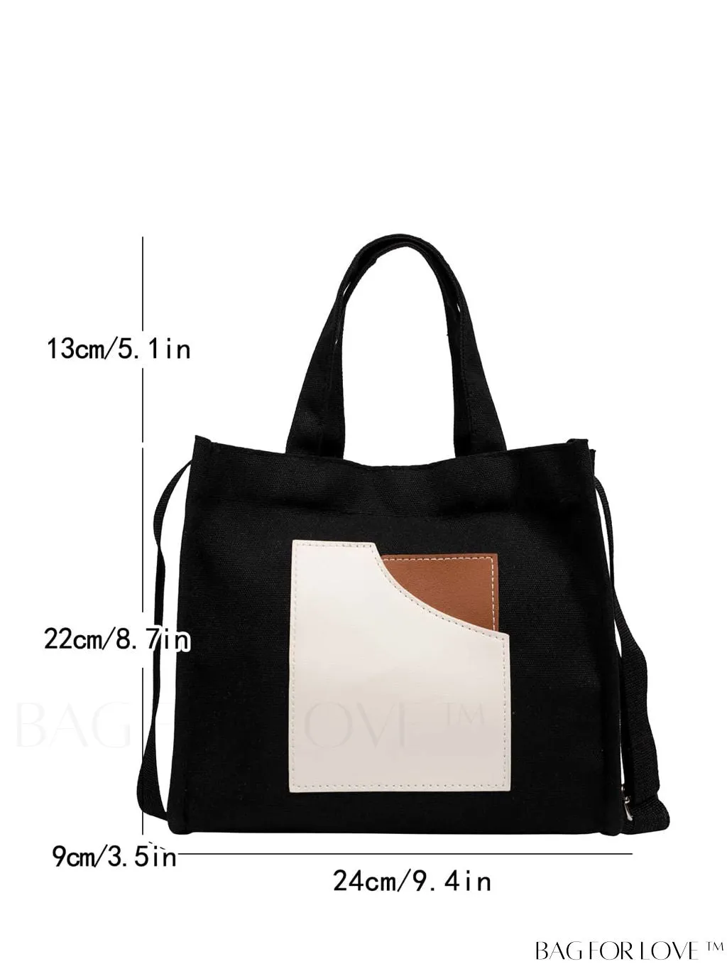 BagForLove - Stylish Color Block Handbag with Adjustable Shoulder Strap